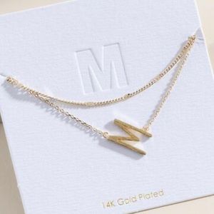 M initial Layered Necklace, new with tags